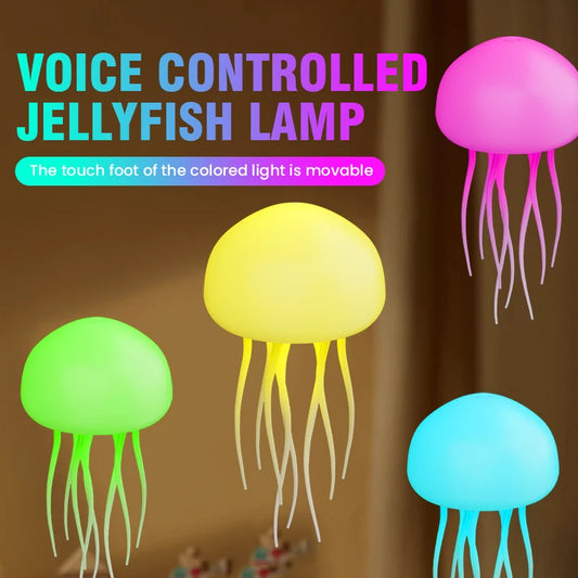 Smart Jellyfish Night Light – Voice-Controlled, Hanging, Colorful Tentacles