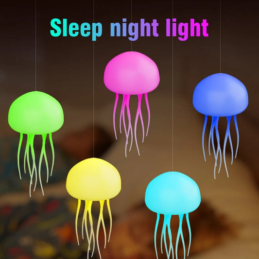 Smart Jellyfish Night Light – Voice-Controlled, Hanging, Colorful Tentacles